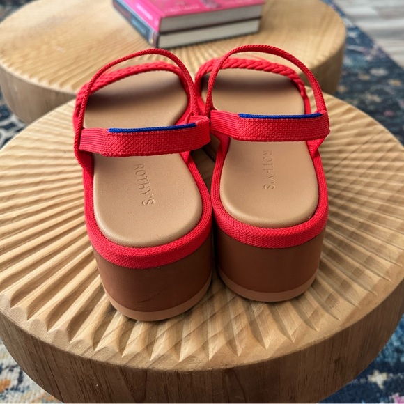Rothy's The Lightweight Wedge Sandals Red Hot Woven size 10.5 - Picture 6 of 8